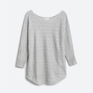 Market & Spruce Reviera Cable Knit Dolman Sweater in grey